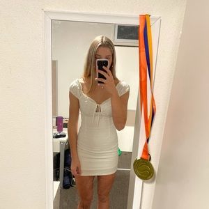 Perfect stranger white linen mini dress